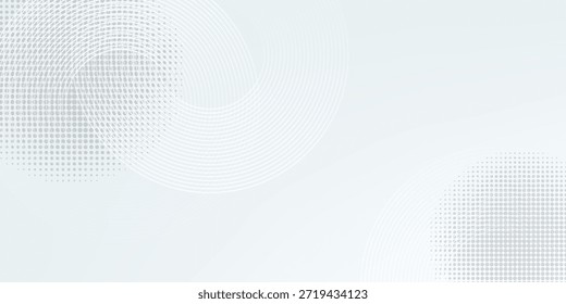 White abstract background. Modern circle lines pattern. Futuristic concept. Minimal geometric design.