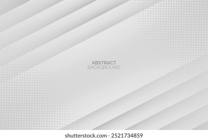White abstract background. Modern lines pattern. Minimal geometric design. Futuristic technology concept. Horizontal banner template. Vector illustration