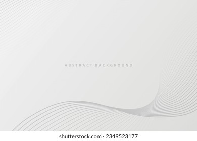 white abstract background with modern transparent gray curve lines blend effect