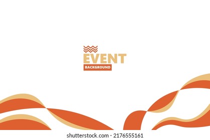 White abstract background with orange colored curvy shapes decoration. Background for event, photo booth, and backdrop.