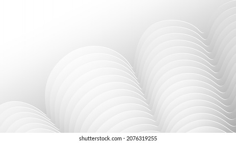 White abstract background. Paper waves light element for design, banner or background. Stock vector illustration.