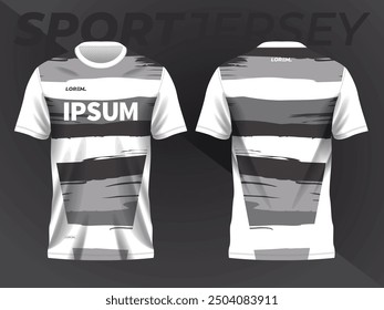 white abstract background and pattern for sport jersey design and mockup front and back view