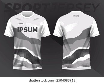 Fondo abstracto blanco y patrón para el diseño de jersey deportivo y maqueta vista frontal y posterior