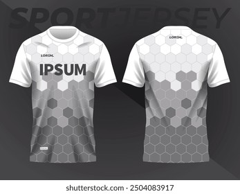 white abstract background and pattern for sport jersey design and mockup front and back view