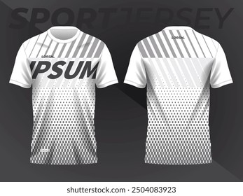 white abstract background and pattern for sport jersey design and mockup front and back view