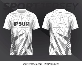 white abstract background and pattern for sport jersey design and mockup front and back view