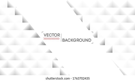 White abstract background pattern texture. Light seamless geometric triangles. Vector. Business banner, poster, template. 