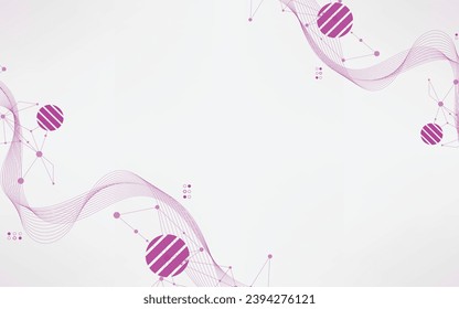 Fondo abstracto blanco y línea rosa 