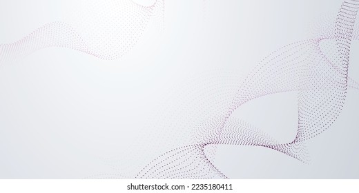 Fondo abstracto blanco y oleada de puntos púrpura 