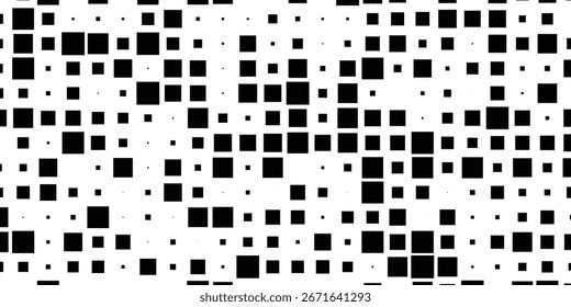 Fondo abstracto blanco con patrón cuadrado negro al azar