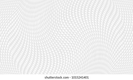 White abstract background with rattan texture. Light grey swirl. 3d gradiented stripes pattern, in vector.