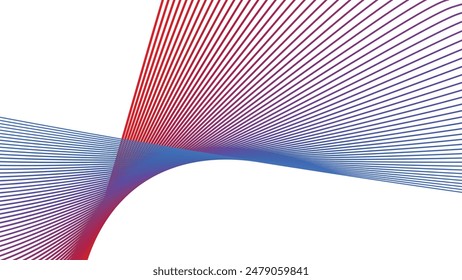 Fondo abstracto blanco con la línea de la curva roja y azul para el fondo o la presentación