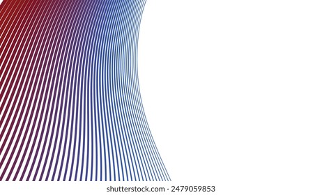 White abstract background with red and blue curve line for backdrop or presentation