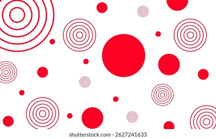 White abstract background with red circle motif