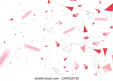 White abstract background with red geometric shapes. Vector illustration.