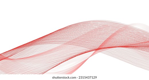 White abstract background and red line wave 