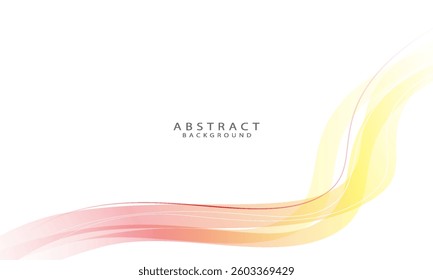 White abstract background with red and yellow wave graphic. Modern red and yellow gradient wave curved shape design. Suitable for website, brochure, flyer, presentation, corporate, web.