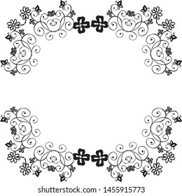 White abstract background, seamless pattern of floral frame, design greeting card, invitation card. Vector