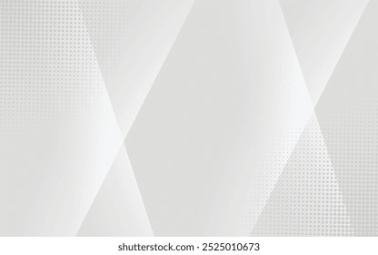 Fundo abstrato branco com linhas brilhantes. Pontos de meio-tom com padrão. Design mínimo de faixas vetoriais. Elemento gráfico de textura simples moderno. Suave e limpo.