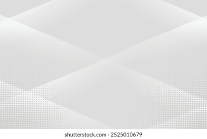 White abstract background with shiny lines. Halftone dots with pattern. Minimal vector stripes design. Modern simple texture graphic element. Smooth and clean subtle.