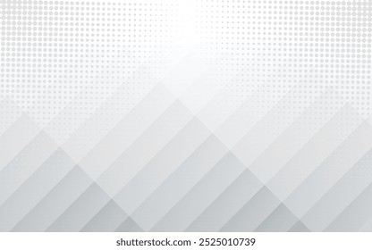 Fondo abstracto blanco con líneas brillantes. Puntos de semitono con patrón. Diseño de rayas de Vector mínimo. Elemento gráfico moderno de textura simple. Suave y sutil.