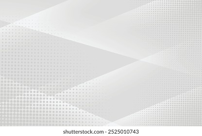 Fundo abstrato branco com linhas brilhantes. Pontos de meio-tom com padrão. Design mínimo de faixas vetoriais. Elemento gráfico de textura simples moderno. Suave e limpo.