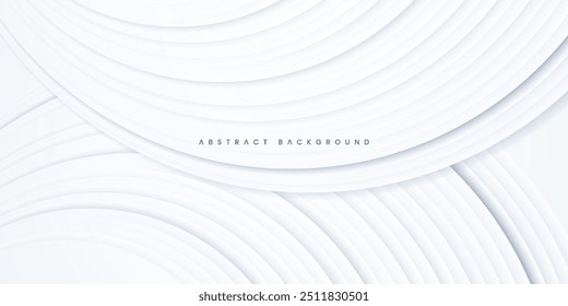 White Abstract Background with Simple Modern Wavy Lines