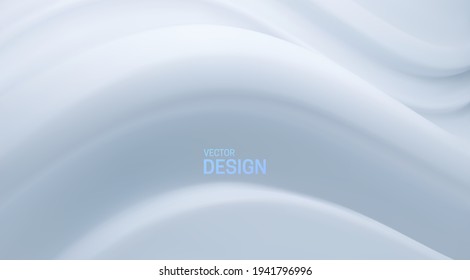 Fondo blanco abstracto. Fondo elástico suave. Ilustración vectorial 3d. Decoración minimalista para el diseño de pancartas o cubiertas.