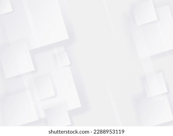 White abstract background with squares. 