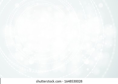 White abstract background with technology swirl construction and sparkling spark light effect. Vector infinity tunnel in light