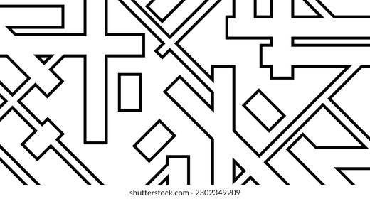 Weißer abstrakter Hintergrund, Textur mit schwarzen Linien. Vektorgrafik.