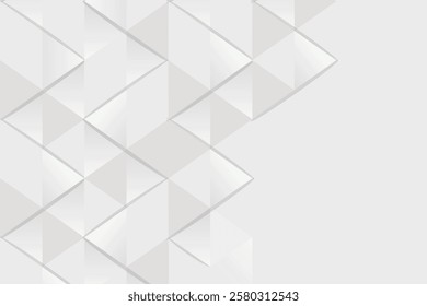 White abstract background with triangle shape design. Vector 