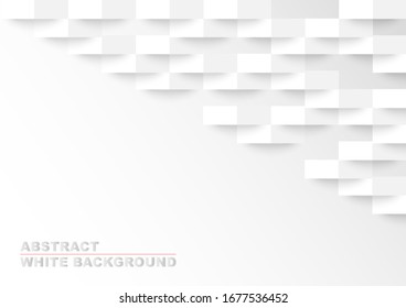 White abstract background. Vector 3d paper texture.