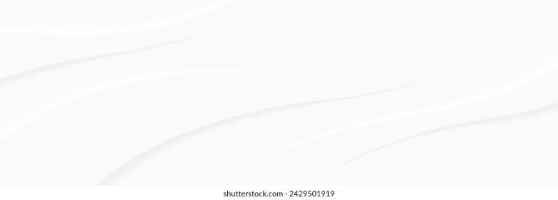 White abstract background or wall with wave pattern texture. Vector geometric wavy ripple lines on textured surface