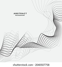 White abstract background with wavy lines. Digital future technology concept. vector illustration.	