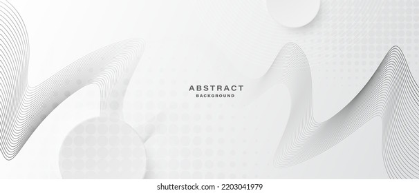 White abstract background with wavy lines. Digital future technology concept. vector illustration.