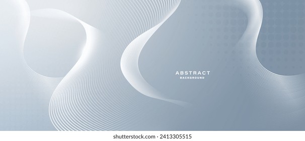 White abstract background with wavy lines. Digital future technology concept. vector illustration.