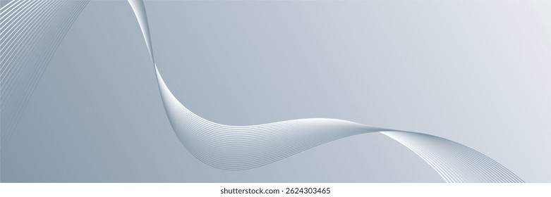 White abstract background with wavy lines. Digital future technology concept. vector illustration.