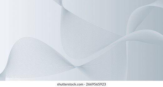White abstract background with wavy lines simple
