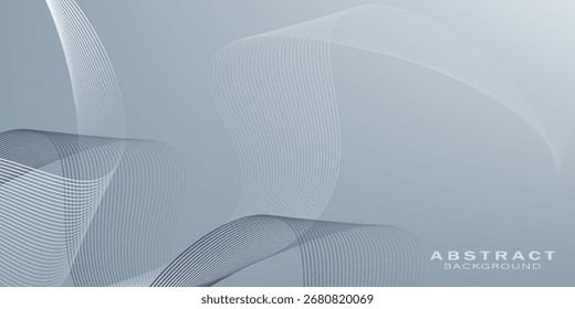 Fondo abstracto blanco con líneas onduladas. Concepto de tecnología de futuro digital. Ilustración vectorial.