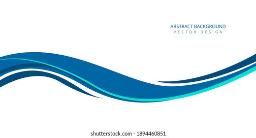 White Abstract Banner, Blue Stripe In The Form Of A Wave. Graphics For Text And Message Boards, Infographic Design.