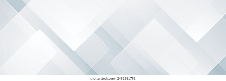 White abstract banner. Modern elegant white gray banner with creative design and shiny lines. Minimal vector stripes design. Simple texture graphic element. Vector abstract pattern background template