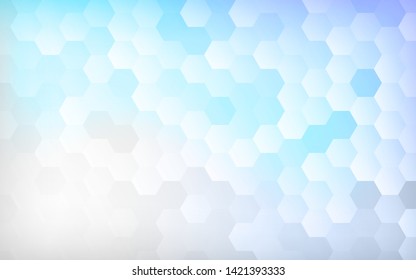 White abstract blue light hexagon background vector illustration