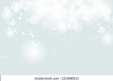 White abstract, Bokeh background, snowing, celebration seasonal holiday, winter concept vector illustration