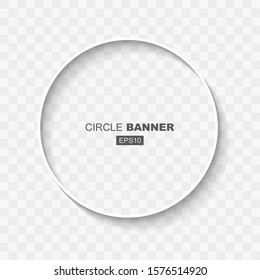 White Abstract Circle Banner Template with Flat Design Shadow