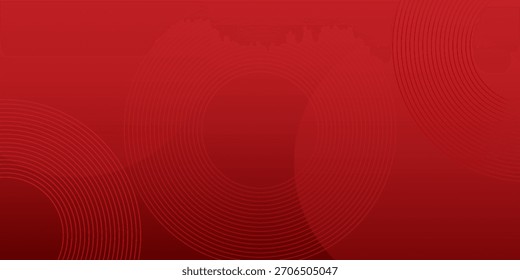 White abstract circle geometric red abstract simple art