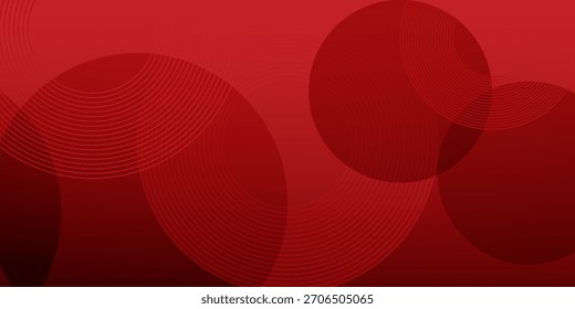White abstract circle geometric red abstract simple art design vector