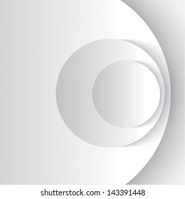 Círculos abstractos blancos con fondo de sombra. Ilustración del vector