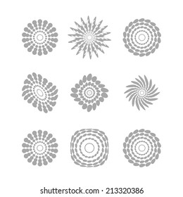 White abstract circles with drop shadow background