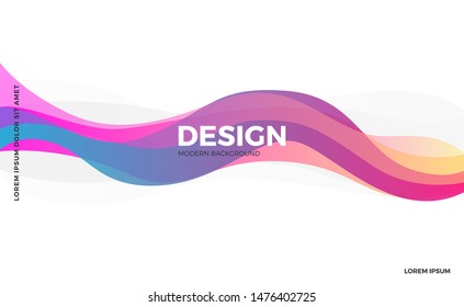 White abstract color wave background, Trendy gradient shapes composition. Eps10 vector.